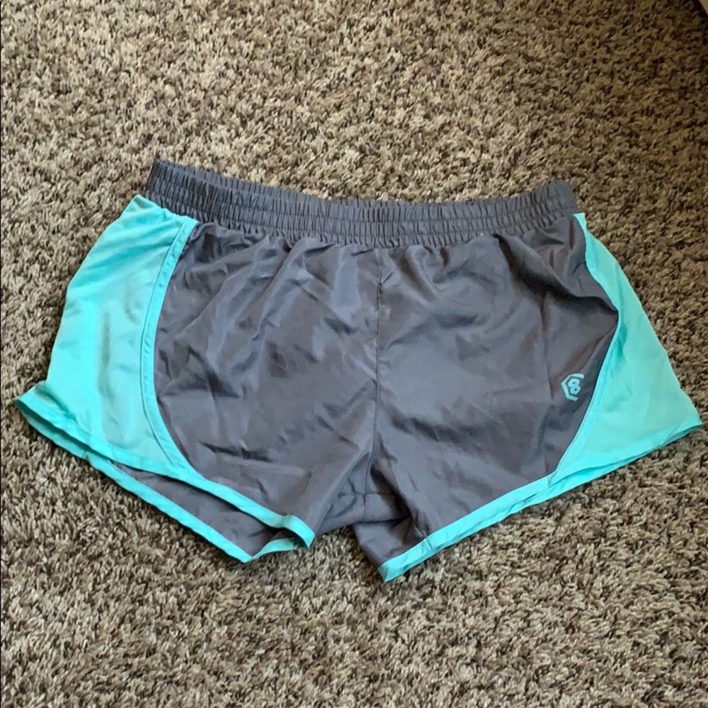 Blue and gray shorts